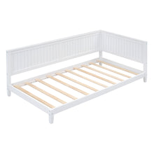 Load image into Gallery viewer, iRerts Twin Daybed Frame, Modern Twin Daybed Wood Twin Bed Frame with Headboard and Sideboard, Twin Sofa Bed Frame with Slat Support, Daybed Frame Full Size for Kids Room Bedroom Living Room, White