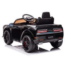 Load image into Gallery viewer, iRerts Licensed Dodge Challenger Kids Ride on Toys, Black 12V Battery Operated Riding Toys with Remote Control for Boys Girls Birthday Gift