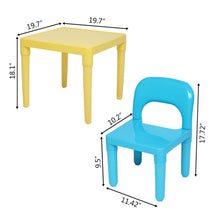 Load image into Gallery viewer, iRerts Kids Table and Chair Set, Plastic Toddler Table and Chair Set 3-8 Years, Lightweight Kid Table Set with 4 Chairs for Boys Girls, Childrens Kid Table and 4 Chairs Set for School, Home, Play Room