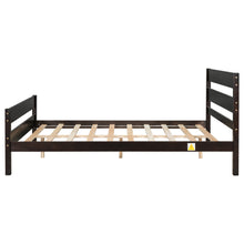 Load image into Gallery viewer, iRerts Wood Full Size Bed Frame with Headboard and Footboard, Modern Full Platform Bed Frame for Adults Teens Kids with Slat Support, Full Size Bed Frame for Bedroom, No Box Spring Needed, Espresso