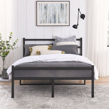 Load image into Gallery viewer, iRerts Full Metal Bed Frame with Headboard, Full Bed Frame with Metal Slats Support, No Box Spring Needed, Sturdy Heavy Duty Full Platform Bed Frame for Kids Teens Adults, Easy to Assemble, Black