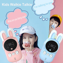 Load image into Gallery viewer, iRerts Kids Walkie Talkies, 2 Pack Walkie Talkies for Kids 3-12 Year Old, Boys Girls Walkie Talkies with 22 Channels, LCD Screen, 3KM Long Range, Outdoor Toys for Kids Camping, Hiking, Blue/Pink
