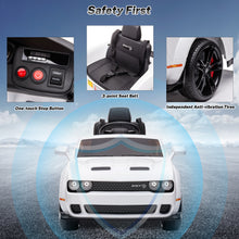Load image into Gallery viewer, DG03 iRerts White 12V Dodge Challenger Powered Ride On Police Cars with Remote Control, USB, AUX, MP3, FM Function, LED Headlight