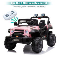 Load image into Gallery viewer, iRerts 12V Kids Ride on Truck, Kids Electric Cars with Remote Control, Battery Powered Ride On Cars Toys for Boys Girls Kids Birthday Gift, Electric Ride On Vehicle with AUX Outlet