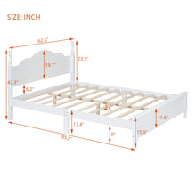 Load image into Gallery viewer, iRerts Wood Queen Size Platform Bed Frame, Queen Bed Frame with Headboard and Wooden Slat Support, Retro Bed Frame Queen Size No Box Spring Needed, Easy Assembly, White