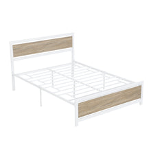 Load image into Gallery viewer, iRerts Metal Queen Platform Bed Frame with Headboard and Footboard, Heavy Duty Queen Bed Frame with Metal Slat Support, No Box Spring Needed, Industrial Queen Size Bed Frames for Bedroom, White