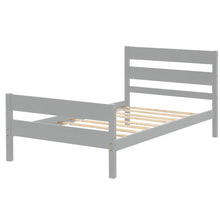Load image into Gallery viewer, iRerts Wood Twin Bed Frame, Gray Twin Platform Bed Frame with Headboard and Footboard, Modern Twin Bed Frame No Box Spring Needed for Adults Teens Kids, Twin Size Bed Frame with Wood Slat Support