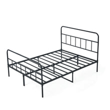 Load image into Gallery viewer, iRerts Queen Bed Frame with Headboard, Metal Queen Platform Bed Frame for Kids Teens Adults, Heavy Duty Queen Size Bed Frame No Box Spring Needed, Easy to Assemble, Black