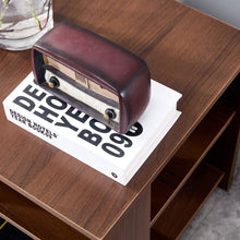 Load image into Gallery viewer, iRerts End Tables for Living Room, Classic Brown 3 Tier Wood Nightstand, Side Table with Open Storage Shelf, Small Bedside Tables for Bedroom Nursery Living Room