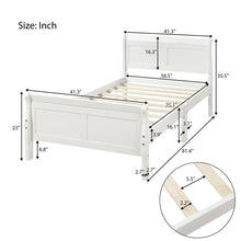 Load image into Gallery viewer, iRerts Platform Bed Frame Twin, Wood Twin Platform Bed Frame with Headboard and Footboard, Modern Twin Size Bed Frame with Wooden Slat Support, Twin Bed Frame No Box Spring Needed, White