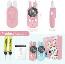 Load image into Gallery viewer, iRerts Kids Walkie Talkies, 2 Pack Walkie Talkies for Kids 3-12 Year Old, Boys Girls Walkie Talkies with 22 Channels, LCD Screen, 3KM Long Range, Outdoor Toys for Kids Camping, Hiking, Blue/Pink