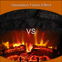 Load image into Gallery viewer, iRerts Electric Fireplace Heater, 17" 1400W Small Electric Fireplace with Adjustable Temperature, 2 Heating Modes, Overheat Protection, Indoor Electric Fireplace Stove for Living Room Bedroom, Black