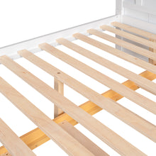 Load image into Gallery viewer, iRerts Full Over Full Bunk Bed with Trundle, Solid Wood Bunk Beds Full over Full with Storage Cabinet, Stairs and Ladders, Full Bunk Beds for Kids Teens Bedroom, White/Yellow