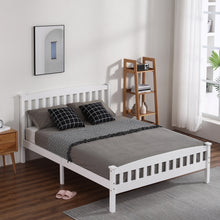 Load image into Gallery viewer, iRerts Wood Bed Frame Full Size with Headboard, Modern Full Platform Bed Frame with Slat Support for Bedroom Apartment, Full Bed Frame No Box Spring Needed, White
