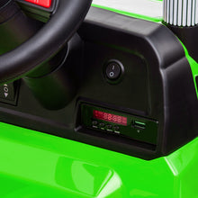 Load image into Gallery viewer, iRerts Green 12 V Powered Ride on Tractor Car with Trailer & Remote Control, LED Lights, USB Port, MP3 Player