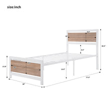 Load image into Gallery viewer, iRerts Twin Bed Frame, Industrial Metal Twin Platform Bed Frame, Twin Size Bed Frames with Headboard, Footboard, Slat Support, Bed Frame Twin Size for Bedroom, No Box Spring Needed, White