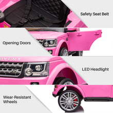 Load image into Gallery viewer, iRerts Pink 12V Landrover Powered Ride On Cars with Remote Control, Ride on Toys Kids Electric Cars with USB AUX MP3 Player for Kids Boys Girls 3-5 Ages Gifts