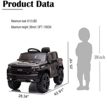 Load image into Gallery viewer, Licensed Chevrolet Electric Kids Ride On, 12V Battery Powered Ride on Car with Remote Control, MP3 Player, LED Lights, Ride on Toy with Spring Suspension for Boy Ages 3-5 Birthday Gift, Black