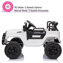 Load image into Gallery viewer, iRerts 12V Battery Powered Ride on Cars with Remote Control, Kids Electric Car with MP3 Player, Radio, USB Port, Electric Ride on Vehicles for Kids Boys Girls Birthday Christmas Gifts, White