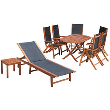 Load image into Gallery viewer, 9 Piece Outdoor Dining Set with Cushions Solid Acacia Wood