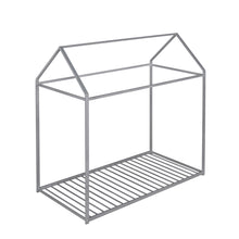 Load image into Gallery viewer, iRerts Twin Bed Frame for Girls Boys, Metal Toddler Twin House Bed Frame, Kids Bed Frame for Boys Girls, House Bed Frame Twin Size with Metal Slats, Floor Bed for Kids No Box Spring Needed, Silver