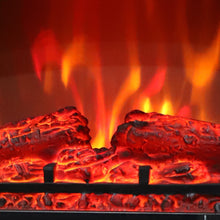 Load image into Gallery viewer, iRerts Electric Fireplace Heater, 17" 1400W Small Electric Fireplace with Adjustable Temperature, 2 Heating Modes, Overheat Protection, Indoor Electric Fireplace Stove for Living Room Bedroom, Black