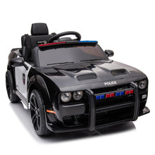 Load image into Gallery viewer, iRerts DG03 White 12V Dodge Challenger Powered Ride On Police Cars with Remote Control, USB, AUX, MP3, FM Function, LED Headlight