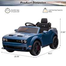 Load image into Gallery viewer, DG03 iRerts White 12V Dodge Challenger Powered Ride On Police Cars with Remote Control, USB, AUX, MP3, FM Function, LED Headlight