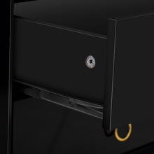 Load image into Gallery viewer, iRerts Nightstand with Charging Station, Modern End Side Table with 2 Drawers, Golden Handle and USB Charging Ports, Wood Night Stands Bedside Table for Bedroom Living Room, Black