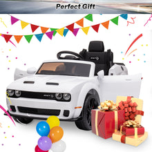 Load image into Gallery viewer, DG03 iRerts White 12V Dodge Challenger Powered Ride On Police Cars with Remote Control, USB, AUX, MP3, FM Function, LED Headlight