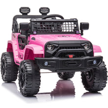 Load image into Gallery viewer, iRerts Pink 12v Black Battery Powered Ride on Car Toys for Girls Boys, Electric Truck Riding Toys with Remote Control LED Lights, MP3 Player