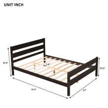 Load image into Gallery viewer, iRerts Full Platform Bed Frame, Solid Wood Full Bed Frame with Headboard, Footboard, Wood Slat Support, Modern Full Size Bed Frame No Box Spring Needed for Bedroom, Kids Room, Apartment, Espresso