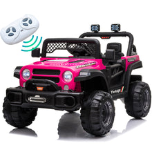 Load image into Gallery viewer, iRerts 12V Kids Ride on Truck, Kids Electric Cars with Remote Control, Battery Powered Ride On Cars Toys for Boys Girls Kids Birthday Gift, Electric Ride On Vehicle with AUX Outlet