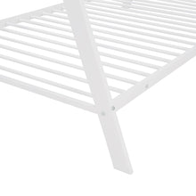 Load image into Gallery viewer, iRerts Metal Twin Size House Bed Frame, Kids Twin Bed Frame with Metal Slats, Kids Toddlers Tent Bed Frame Twin Size for Boys Girls, Twin Bed Frame No Box Spring Needed for Bedroom, White