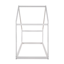 Load image into Gallery viewer, iRerts Twin House Bed with Roof, Wood Kids Twin Bed Frame House Bed, Toddler House Bed Frame for Boys Girls, Twin Floor Bed Frame for Kids Bedroom Living Room, White