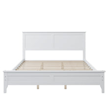 Load image into Gallery viewer, iRerts Queen Size Bed Frame with Headboard, Wood Queen Platform Bed Frame for Adults Teens Kids Bedroom, Modern Platform Bed Frame Queen Size with Slats Support, No Box Spring Needed, White