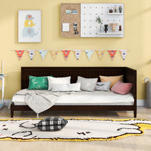 Load image into Gallery viewer, iRerts Twin Daybed Frame, Modern Twin Daybed Wood Twin Bed Frame with Headboard and Sideboard, Twin Sofa Bed Frame with Slat Support, Daybed Frame Full Size for Kids Room Bedroom Living Room, Espresso