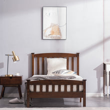 Load image into Gallery viewer, iRerts Twin Platform Bed Frame, Wood Twin Bed Frame with Headboard and Footboard, Twin Bed Frame No Box Spring Needed with Wood Slats, Bed Frame Twin Size for Adults Teens Kids Bedroom, Walnut