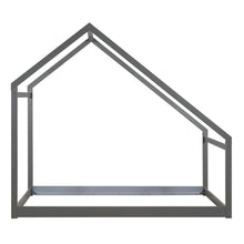 Load image into Gallery viewer, iRerts Twin House Bed with Roof, Wood Kids Twin Bed Frame House Bed, Toddler House Bed Frame for Boys Girls, Twin Floor Bed Frame for Kids Bedroom Living Room, Gray
