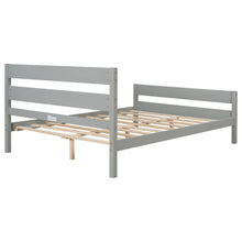 Load image into Gallery viewer, iRerts Full Platform Bed Frame, Solid Wood Full Bed Frame with Headboard, Footboard, Wood Slat Support, Modern Full Size Bed Frame No Box Spring Needed for Bedroom, Kids Room, Apartment, Grey