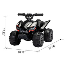 Load image into Gallery viewer, iRerts Kids Ride on ATV, 6V Ride on Toys with Music, LED Lights and Spray Device, Battery Powered Kids Electric Quad Car, Kids Ride-on Cars for Toddlers 3-5 Year Old Boys Girls Gifts, Black