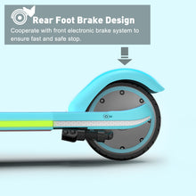 Load image into Gallery viewer, iRerts Electric Scooter for Kids Boys Girls, Folding Kids Scooter with Adjustable Height, LED Display, Rear Brake, 7" Wheel, Colorful Deck Light, Lightweight Kids Electric Scooters for 8-14 Ages, Blue