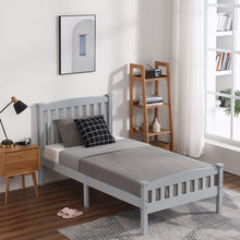Load image into Gallery viewer, iRerts Wood Bed Frame Twin Size with Headboard, Modern Twin Platform Bed Frame with Slat Support for Bedroom Apartment, Twin Bed Frame No Box Spring Needed, Gray