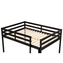 Load image into Gallery viewer, Low Twin Wood Loft Bed with Full-length Safety Rail and Ladder, Loft Bed Frame for Kids Toddlers, Solid Pine Wood, No Box Spring Needed, Espresso