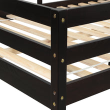 Load image into Gallery viewer, Low Twin Wood Loft Bed with Full-length Safety Rail and Ladder, Loft Bed Frame for Kids Toddlers, Solid Pine Wood, No Box Spring Needed, Espresso