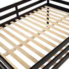 Load image into Gallery viewer, Low Twin Wood Loft Bed with Full-length Safety Rail and Ladder, Loft Bed Frame for Kids Toddlers, Solid Pine Wood, No Box Spring Needed, Espresso