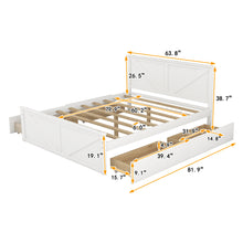 Load image into Gallery viewer, iRerts Queen Platform Bed Frame with 4 Storage Drawers, Wood Queen Bed Frame with Headboard, Slats Support and Support Legs, Modern Bed Frame Queen Size for Bedroom, No Box Spring Needed, White