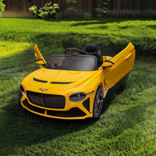 Load image into Gallery viewer, Ride On Toys with Remote Control, Licensed Bentley Mulsanne 12V Ride On Cars for Boys Girls, Electric Ride on Vehicle with Music, USB/MP3, LED Light, Battery Powered Electric Cars for Kids Gift, Yellow
