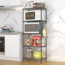 Load image into Gallery viewer, iRerts 5-Tier Wire Shelving Unit, Metal Kitchen Storage Shelves with Side Hooks, Carbon Steel Storage Rack Wire Shelving Unit Storage Shelf, Garage Shelves for Laundry Bathroom Kitchen Pantry