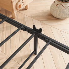 Load image into Gallery viewer, iRerts Twin Bed Frame, Industrial Metal Twin Platform Bed Frame, Twin Size Bed Frames with Headboard, Slat Support, Bed Frame Twin Size for Bedroom, No Box Spring Needed, Rustic Brown